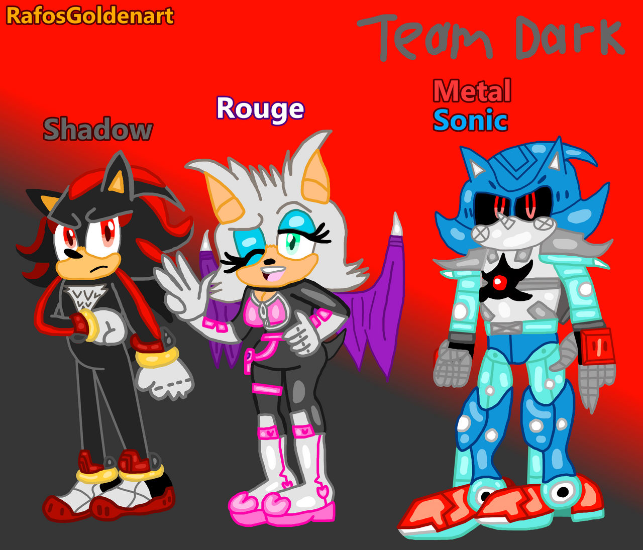 Shadow and Rouge and Metal Sonic movie ver. by ShunanArts on DeviantArt