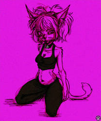 Algorythm Friendly CatGirl Anthro Furry Kitty Draw by JaneArabbiT