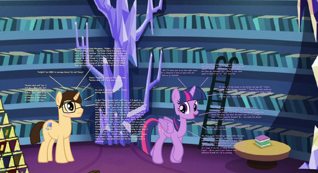 Sending a message to Sunset Shimmer by EpicCartoonsFan on DeviantArt