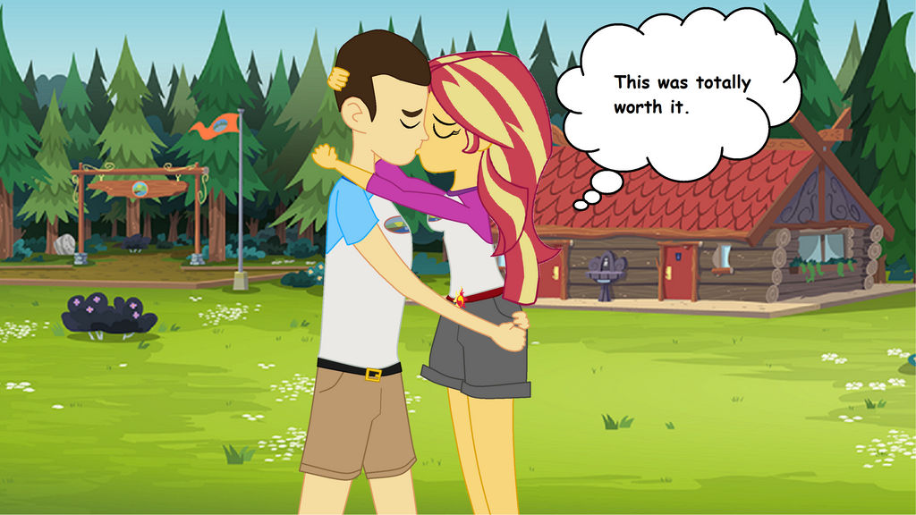 Me and Sunset's Romantic Kiss at Camp Everfree by EpicCartoonsFan on