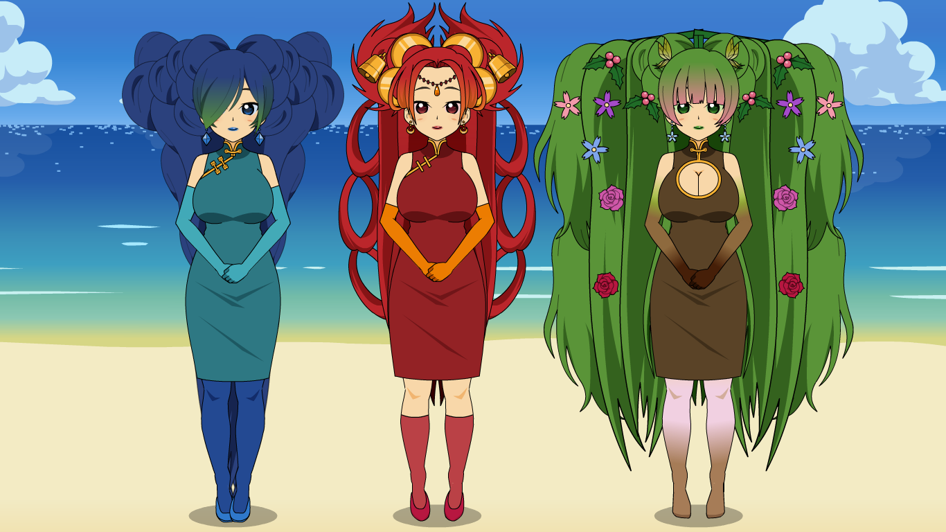 Goddesses of Earth, Fire, and Water