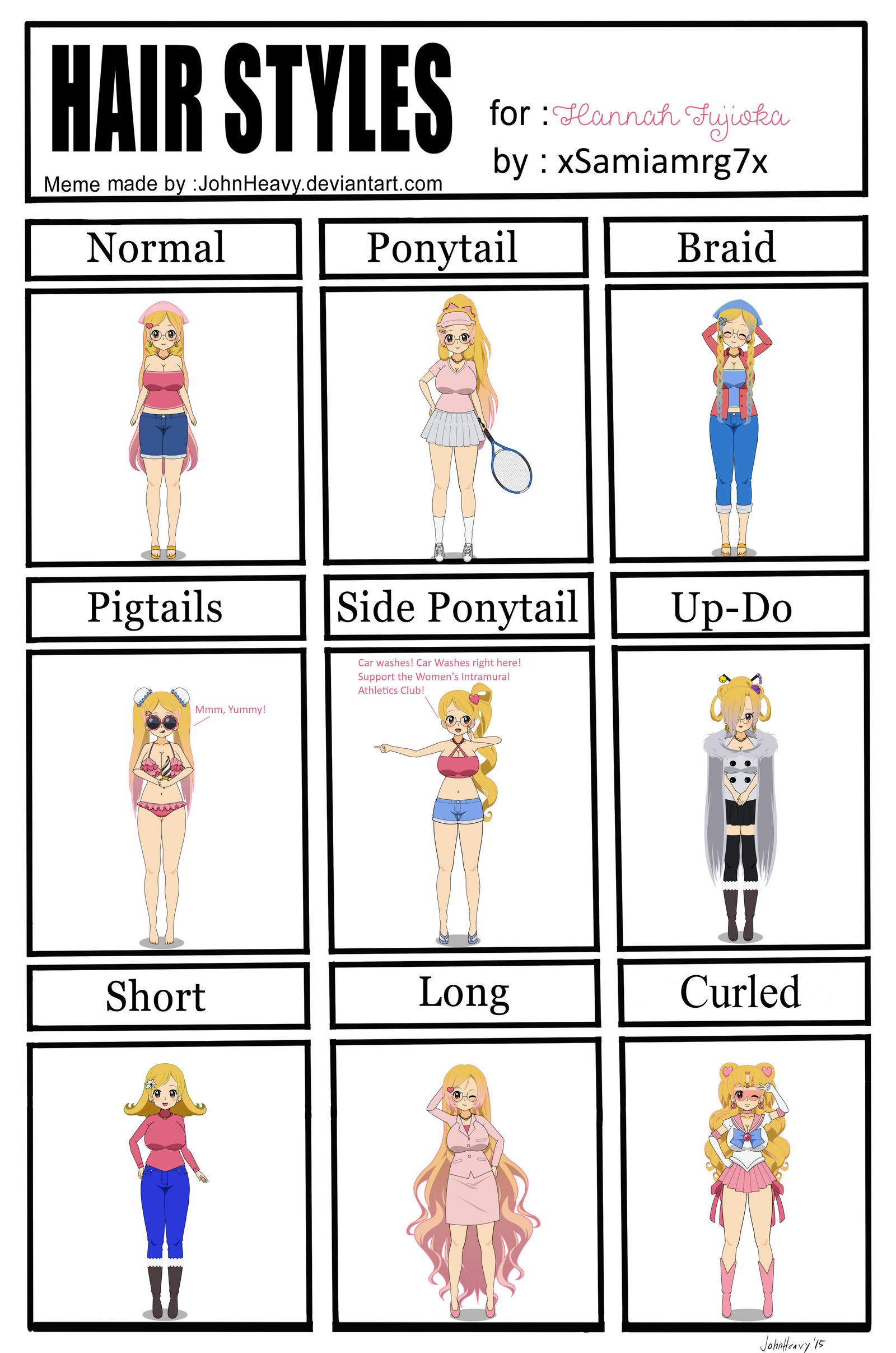 Hannah Hairstyles and Wardrobe Meme by xSamiamrg7x on