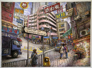 Hong Kong Queen's Road Central(Coloured)