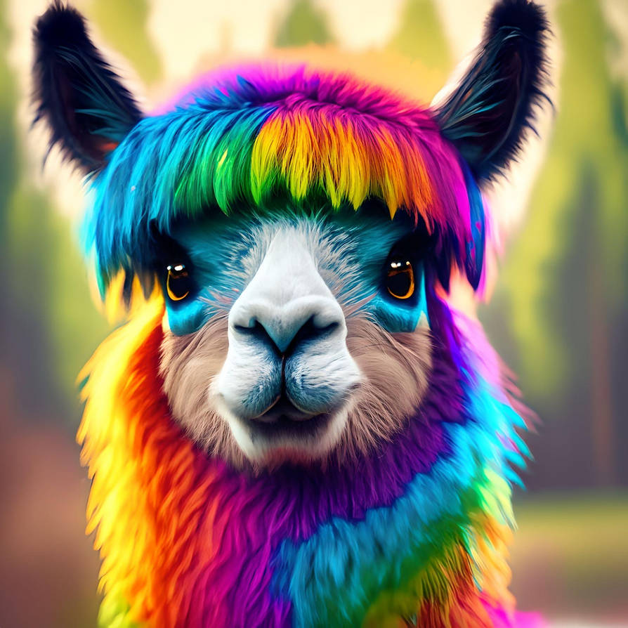 Rainbow Llama by AGuyNamedCharlie on DeviantArt