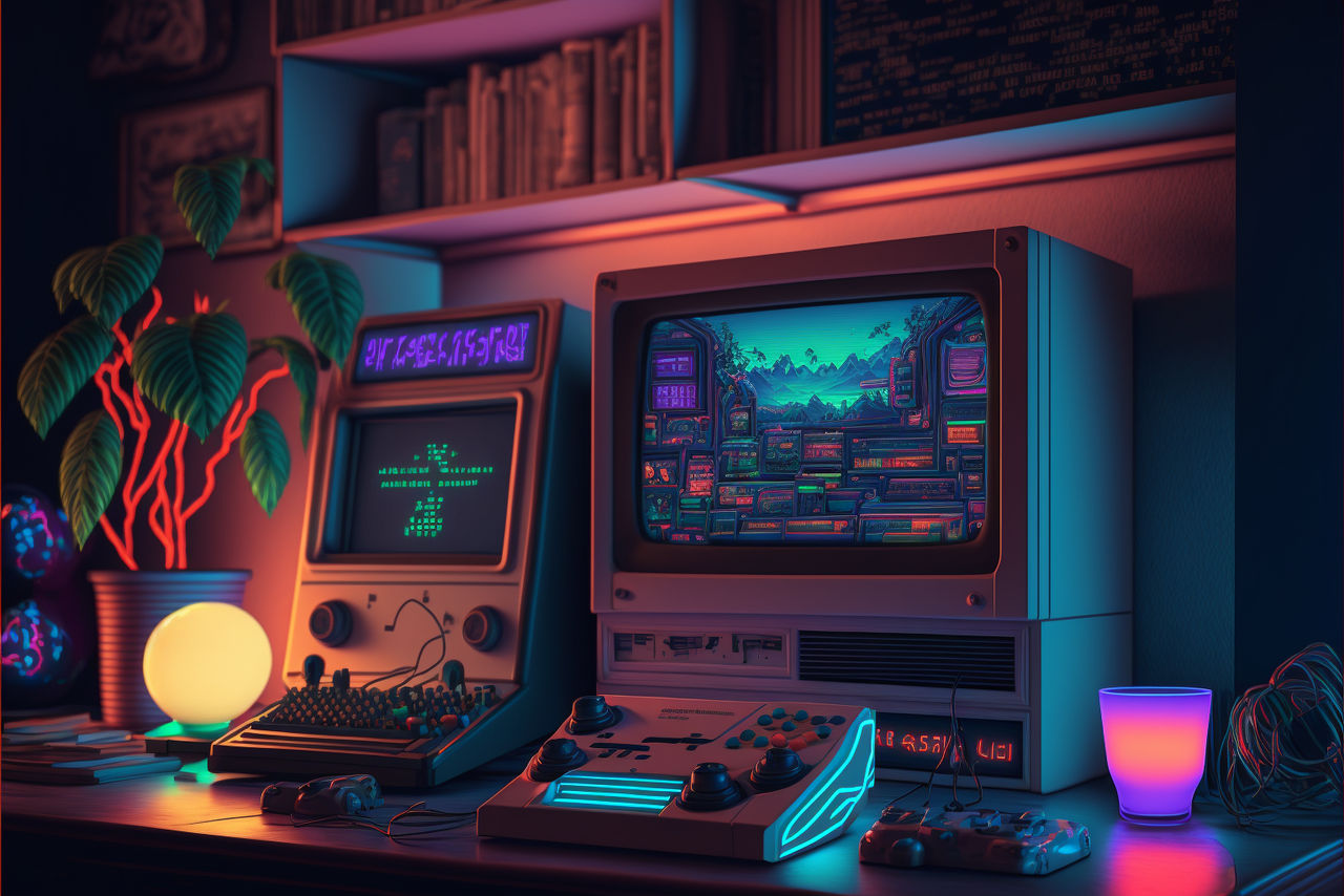 80s retro gaming diffused with modern gaming setup by MinhazAbtahi on  DeviantArt