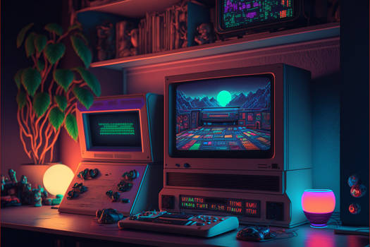 80s retro gaming diffused with modern gaming setup by MinhazAbtahi on  DeviantArt