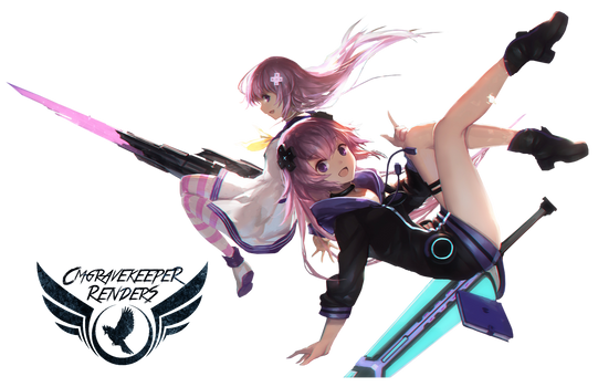 Neptune, Nepgear (Hyperdimension Neptunia) Render