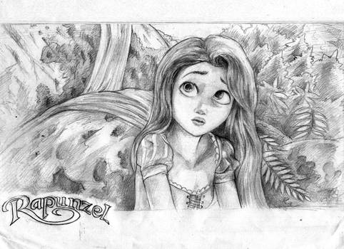 Tangled Rapunzel Drawing