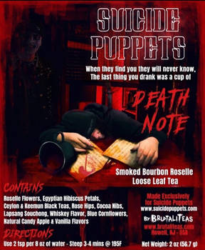 Suicidepuppets Death Note Tea label