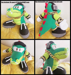 Commission: Small Vector the Crocodile Plush Doll by Sarasaland-Dragon