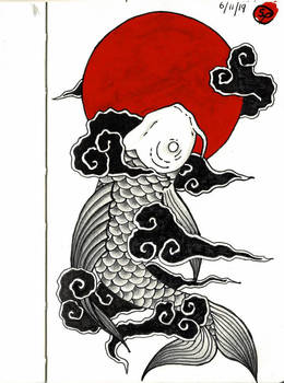 Traditional Japanese koi tattoo