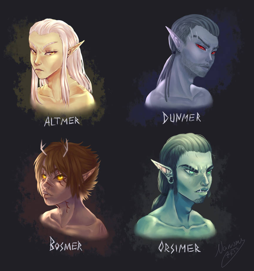 Mer races of Tamriel by NanumiARTS on DeviantArt