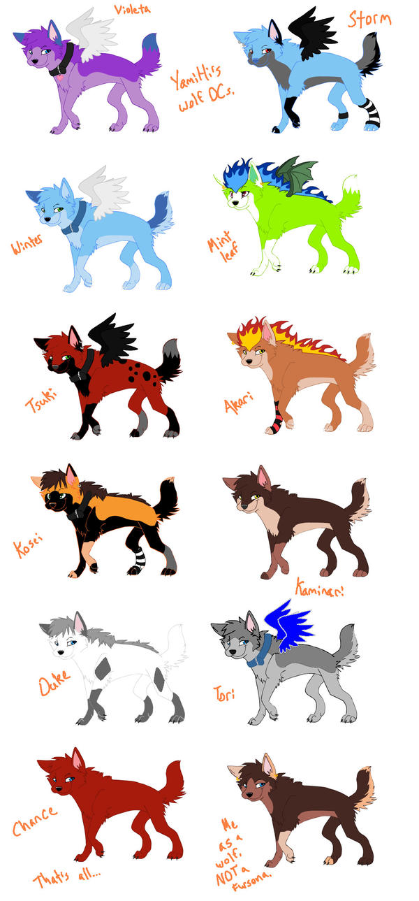 Complete refs of all wolves by YamiHi on DeviantArt