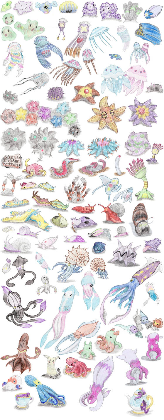 Non-Arthropod Invertebrate Pokemon by DragonlordRynn on DeviantArt