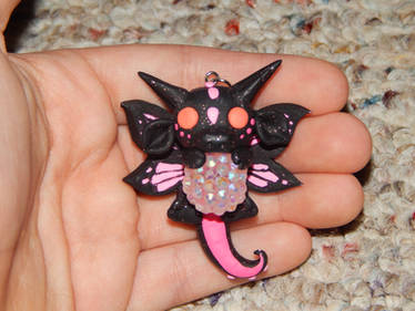 Black and Pink dragon with Butterfly Wings