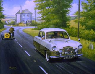 Ford Zephyr by the toll-house.