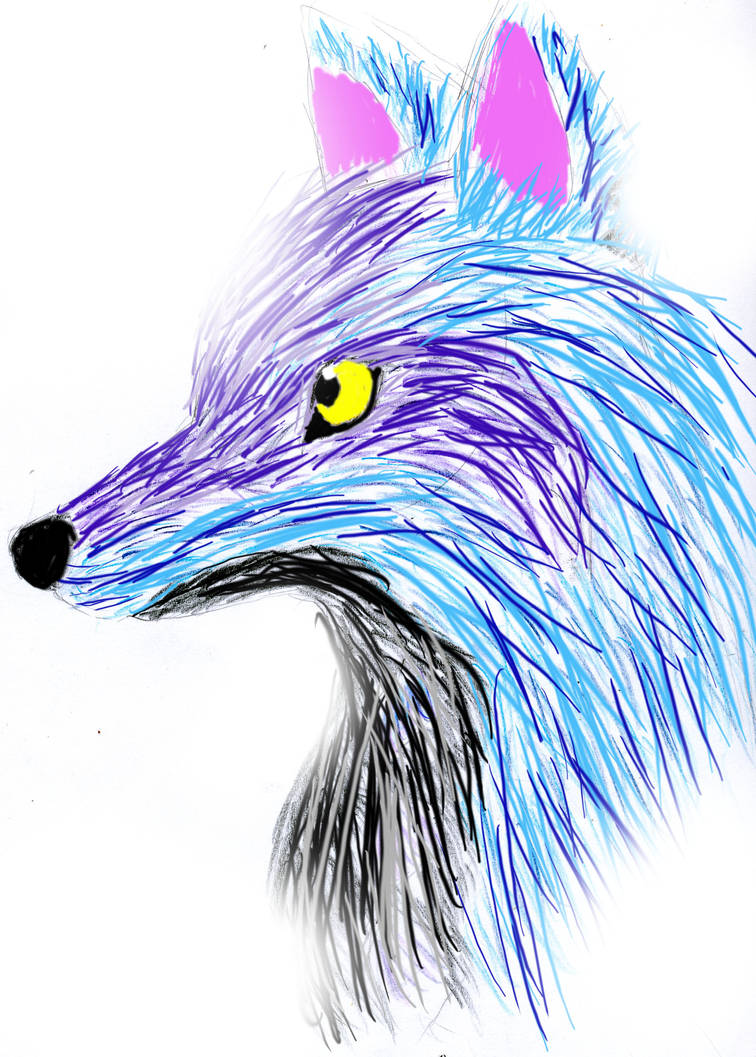 Wolf face digital