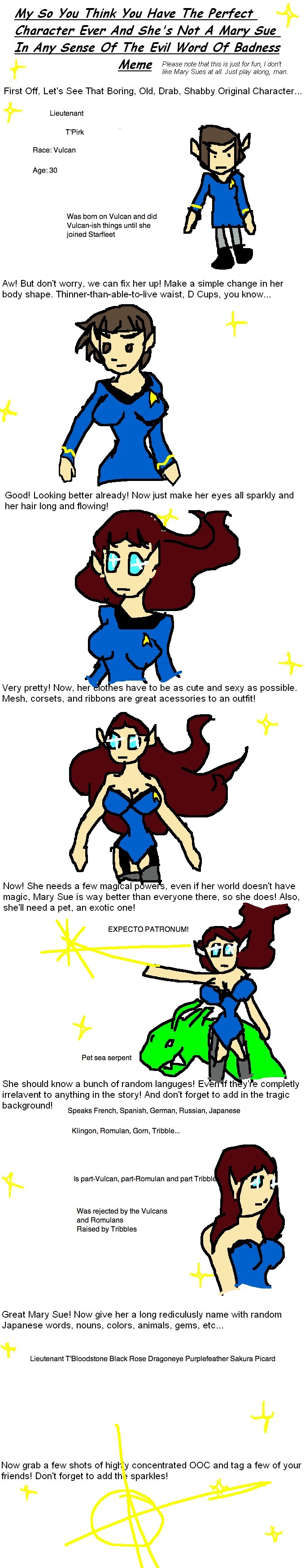 Mary Sue-ification meme by TrueSoprano on DeviantArt