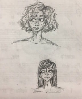 sketching on the back of my sheet music