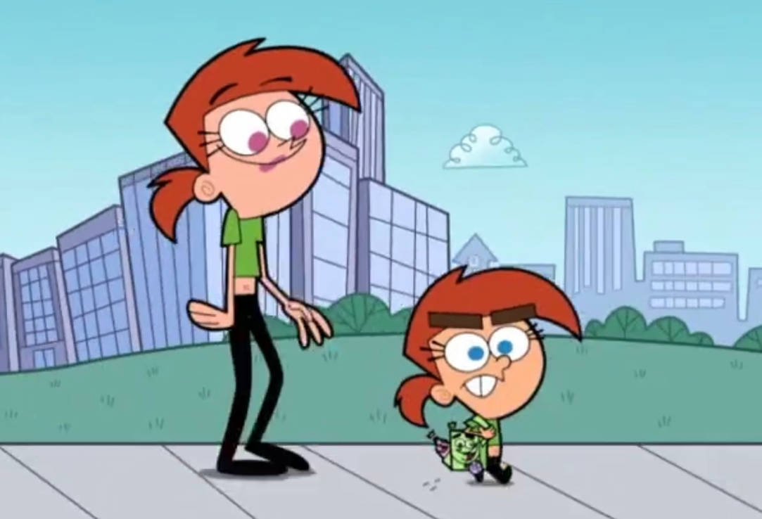 Vicky walking with Timmy as a mini Vicky by SpaceJam12 on DeviantArt