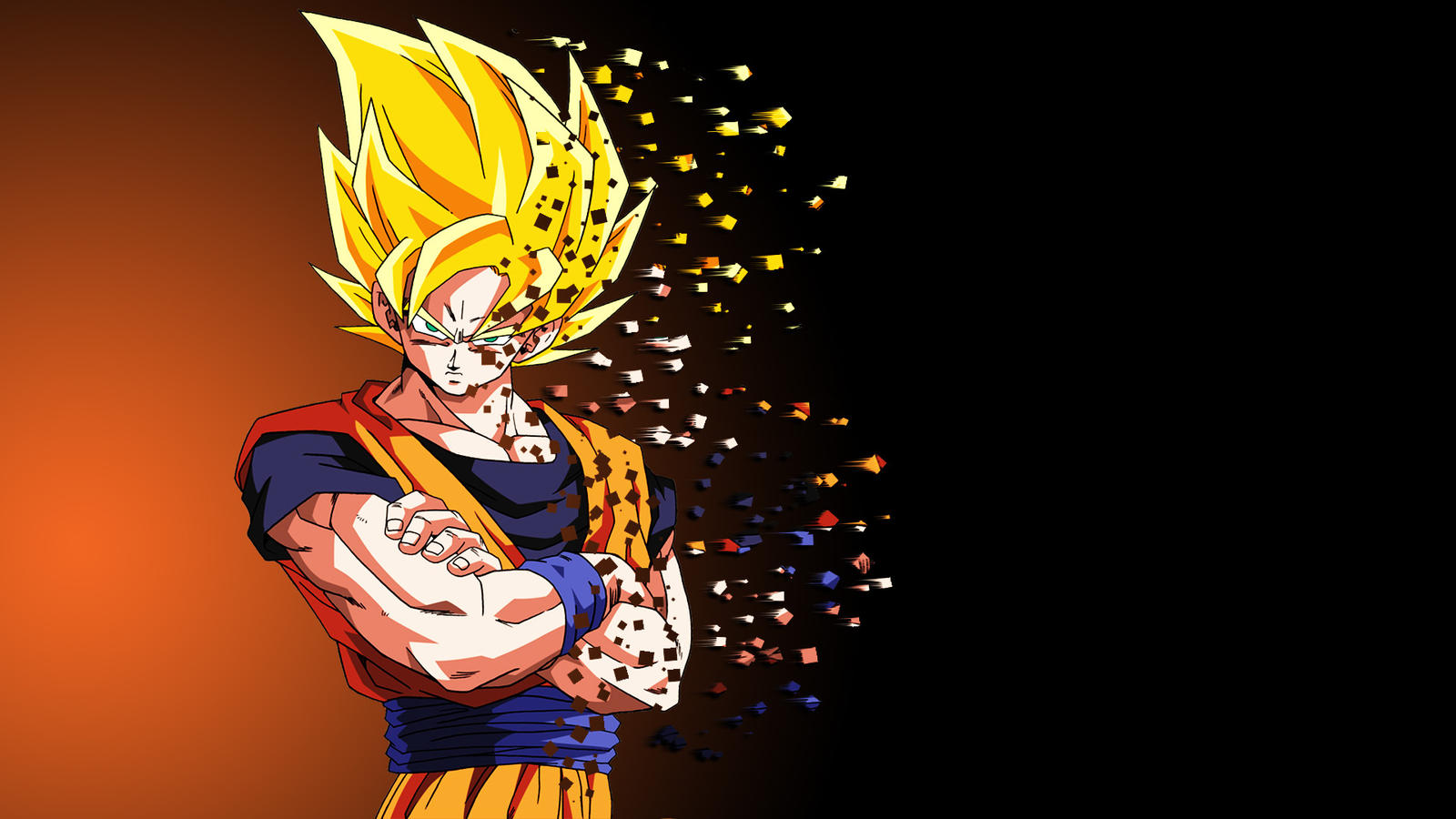 Son Goku Pixel Explosion Wallpaper By Oxelon On Deviantart.