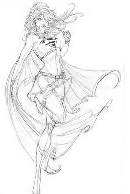 Supergirl Commission - Rough Sketch