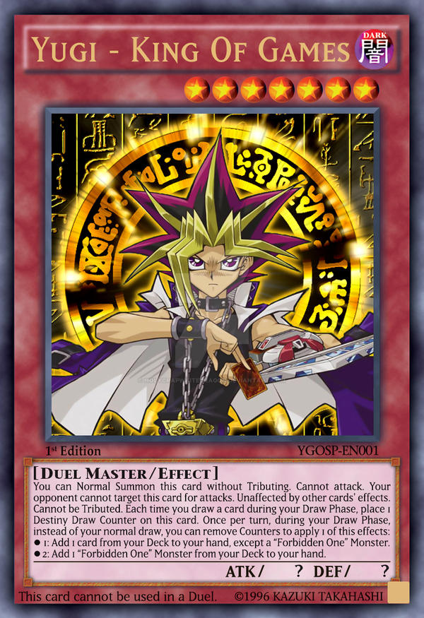 Yugi King Of Games Alt Artwork Fanmade Card By Holycrapwhitedragon