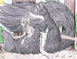 Demon Wolf and Girl