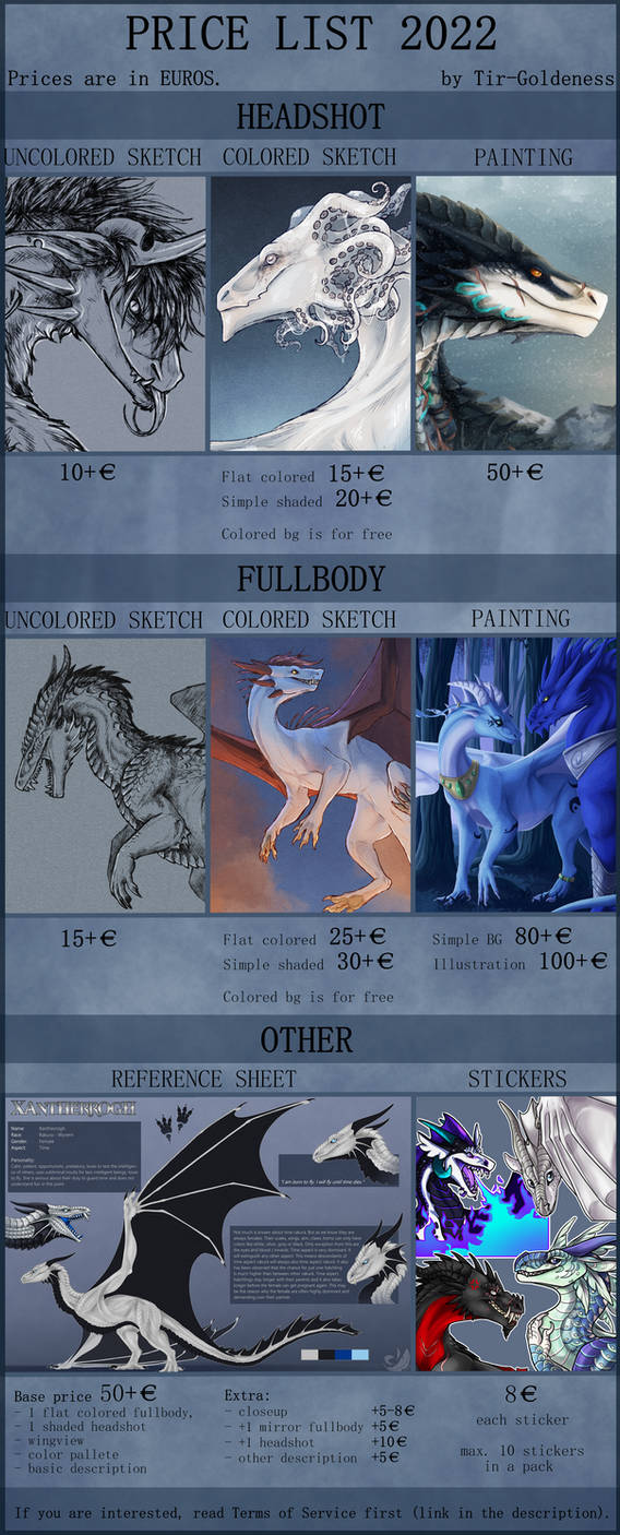 PRICE LIST 2022 [CLOSED commissions]