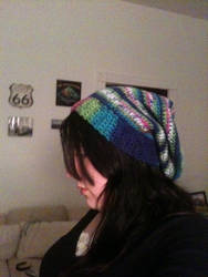 Rainbow slouch beanie