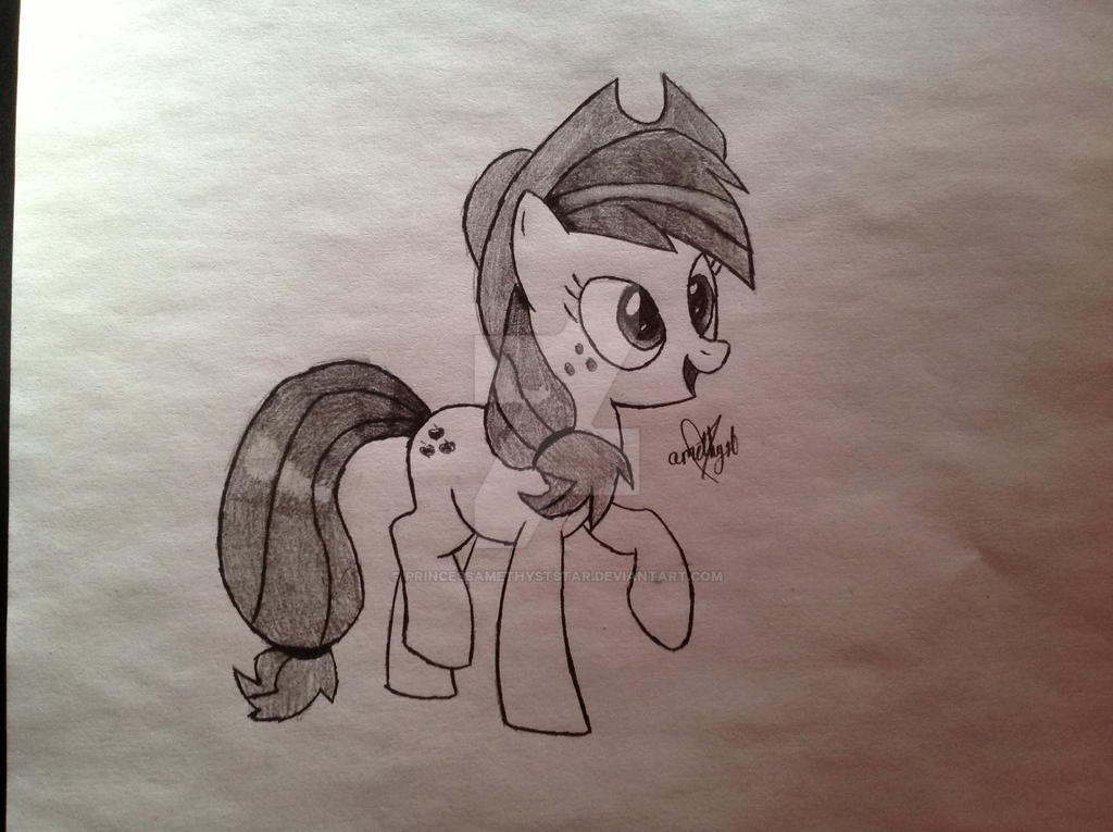 Applejack Pencil Drawing By Princessamethyststar On Deviantart
