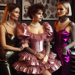 Mother with daughter at tattoo salon