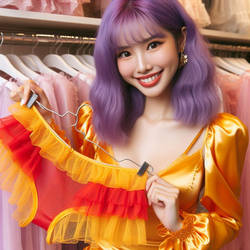 A lady is shopping for underwear