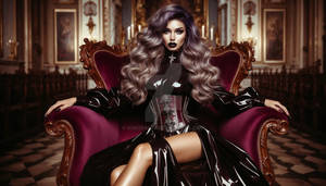 Lady in glossy outfit 10