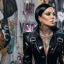 Smoking Lady in glossy black outfit 3