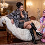 Domina in fur and Sissy polishing boots 6