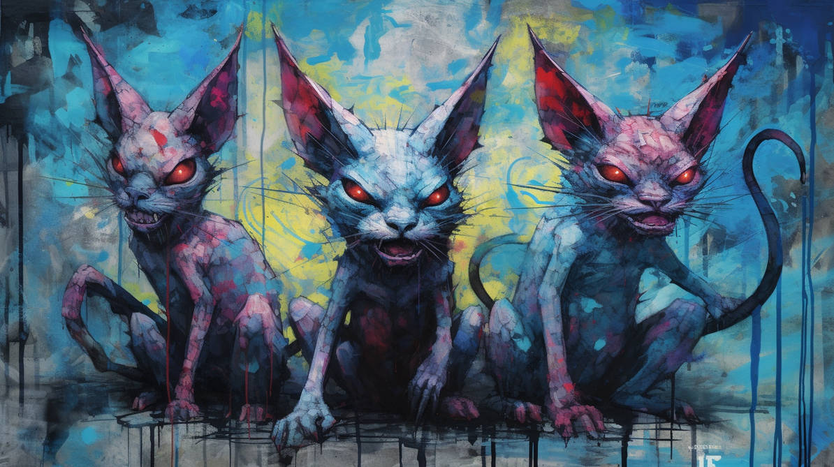 Demon Cat Script Demon Cats on a graffiti wall by EpicWalt on DeviantArt