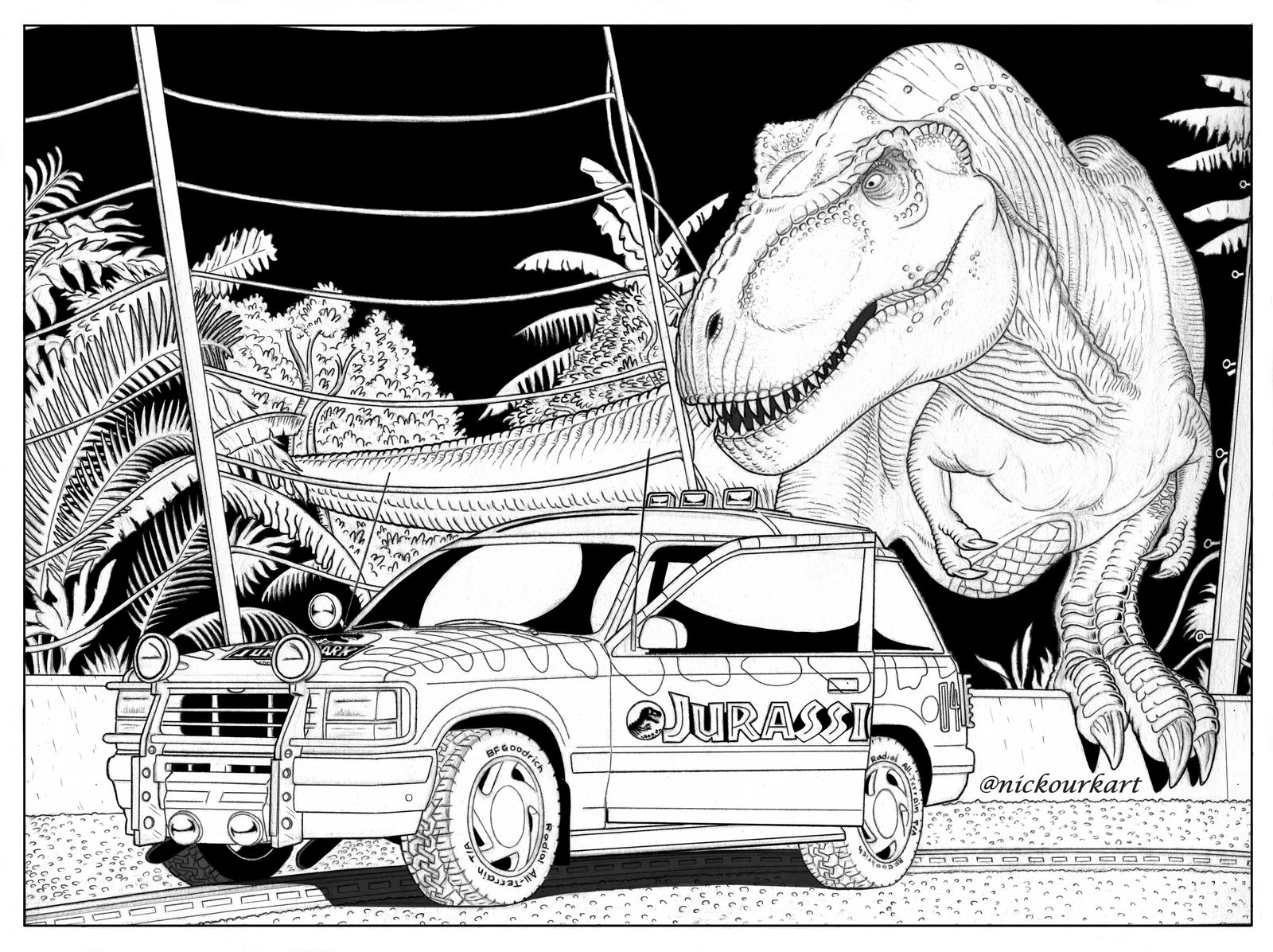 Jurassic Park T Rex break out lineart20 update by NKourk on ...