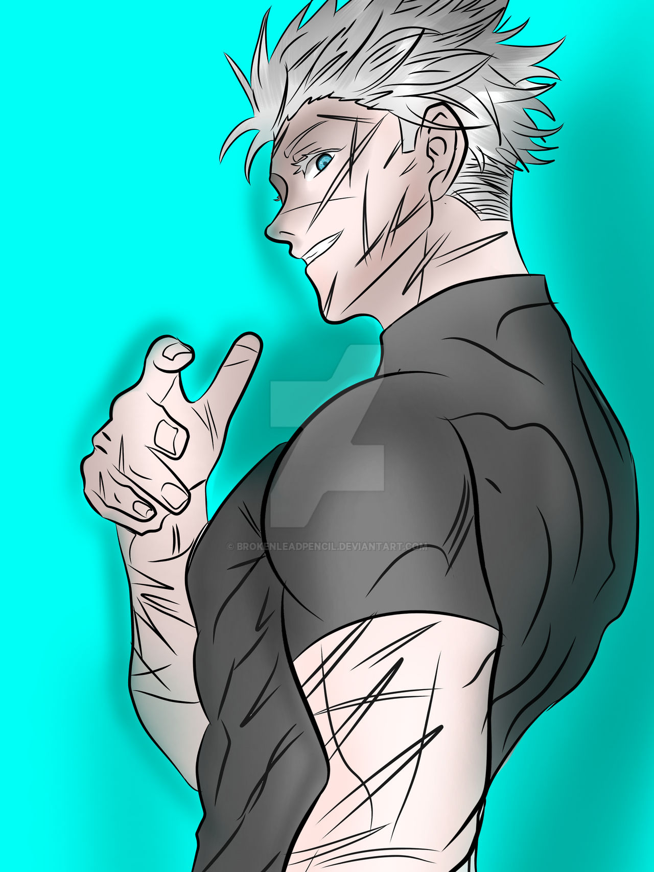 Gojo drawing by brokenleadpencil on DeviantArt