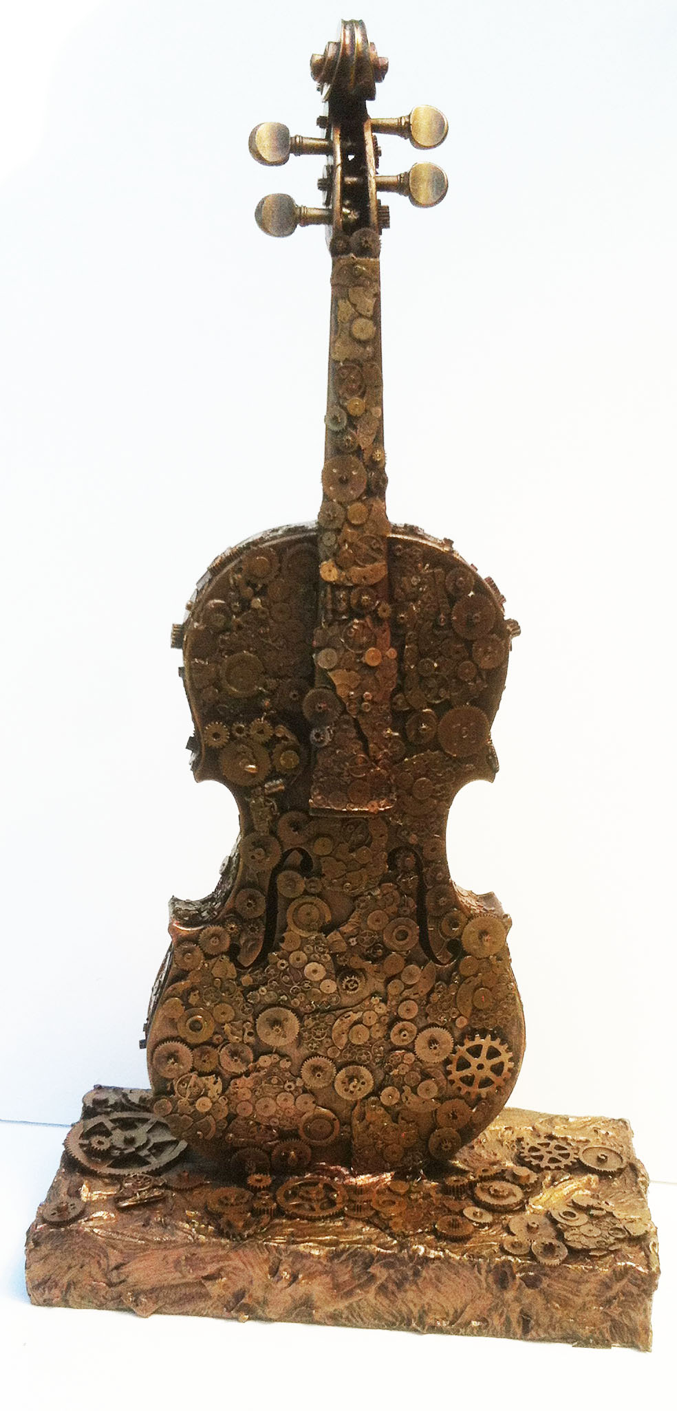 clockwork violin sculpture