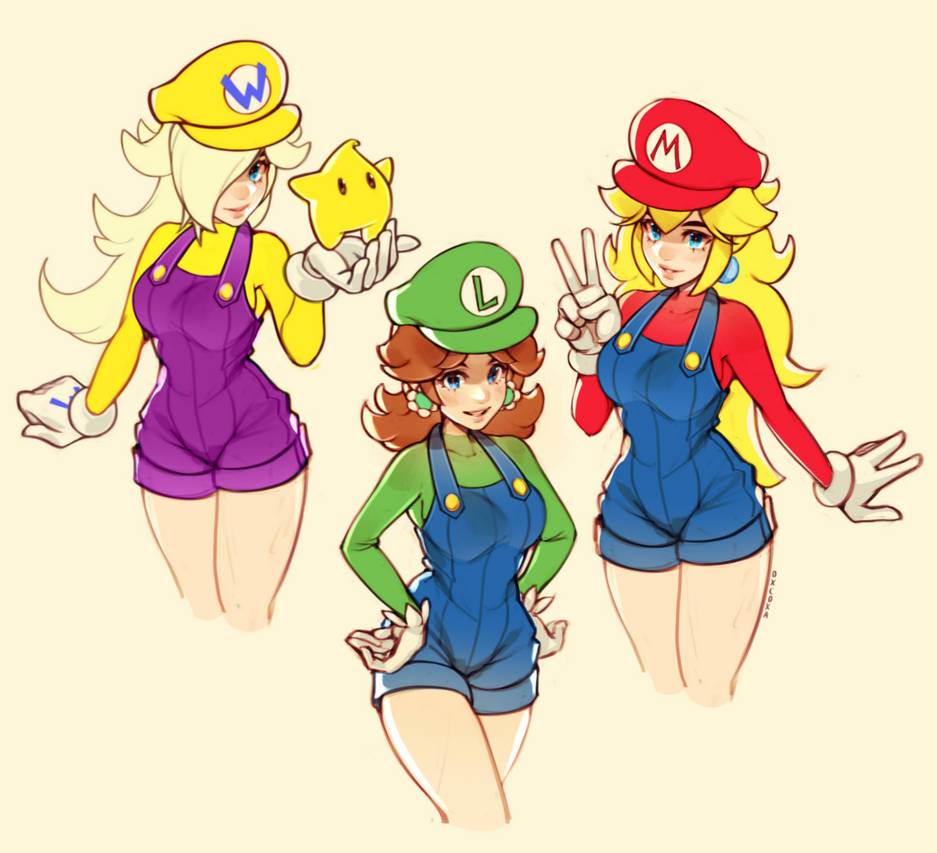 Rosalina, Daisy, and Peach (outfit swaps) by oxcoxa on DeviantArt