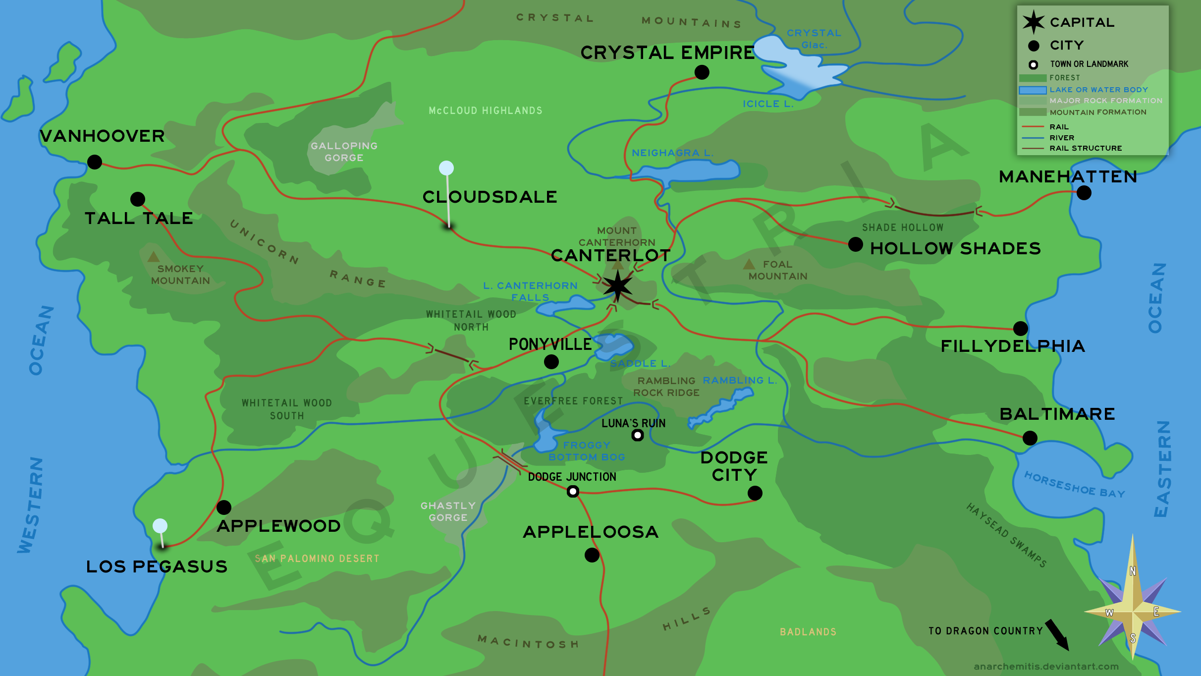 Geographic Map of Equestria