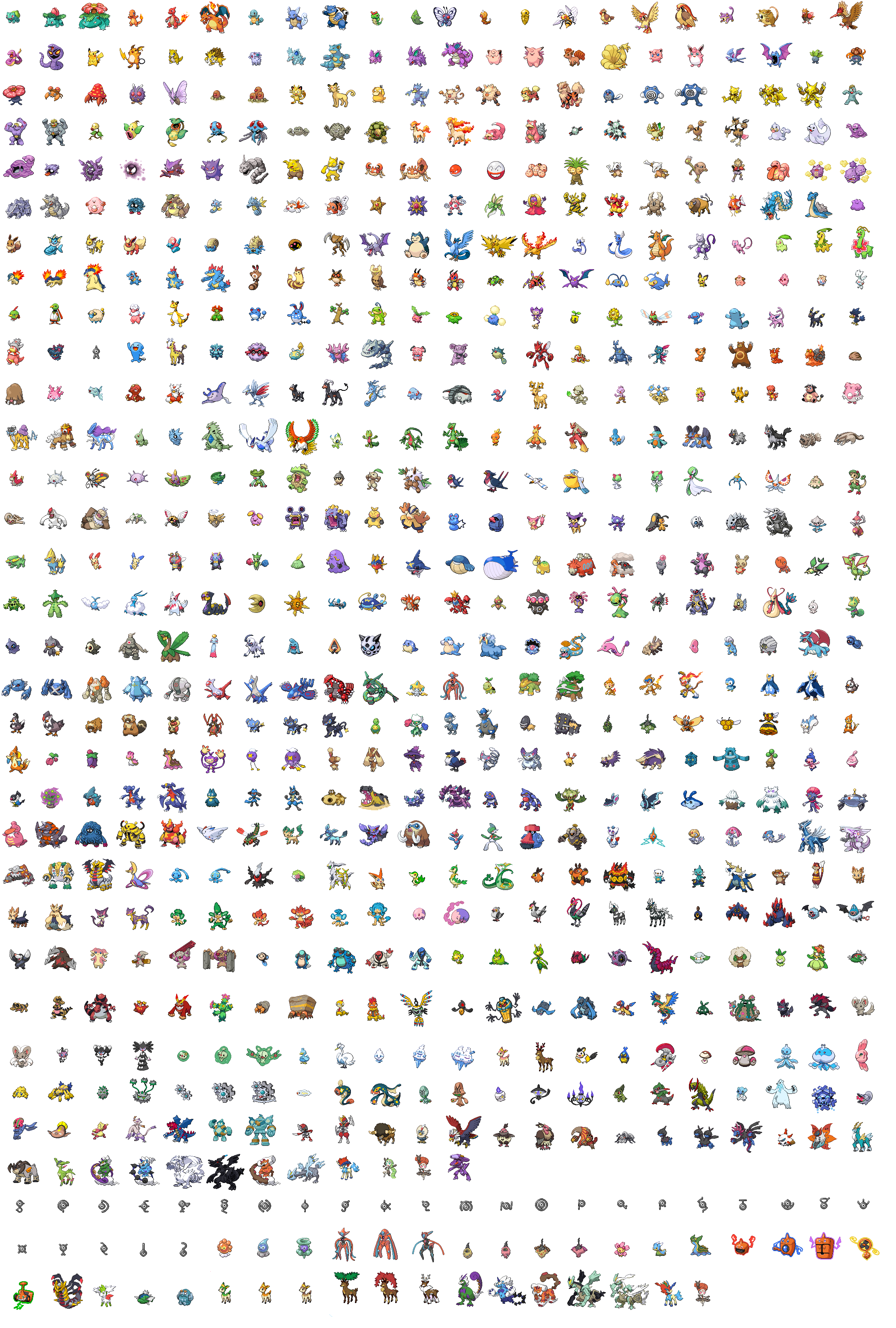 All Black 2 and White 2 Pokemon Sprites by kingolimar354 on DeviantArt