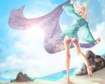 sunny beach by dlazaru