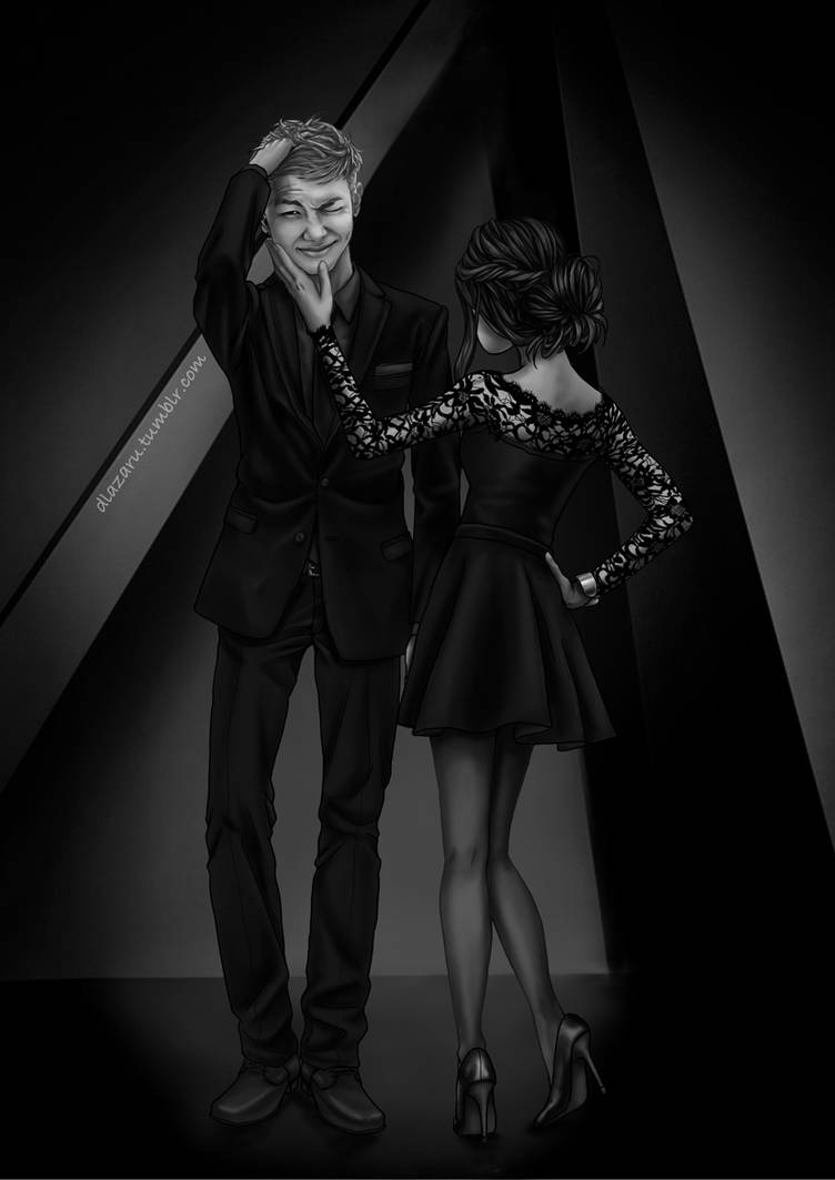 BTS Rapmonster b-w by dlazaru
