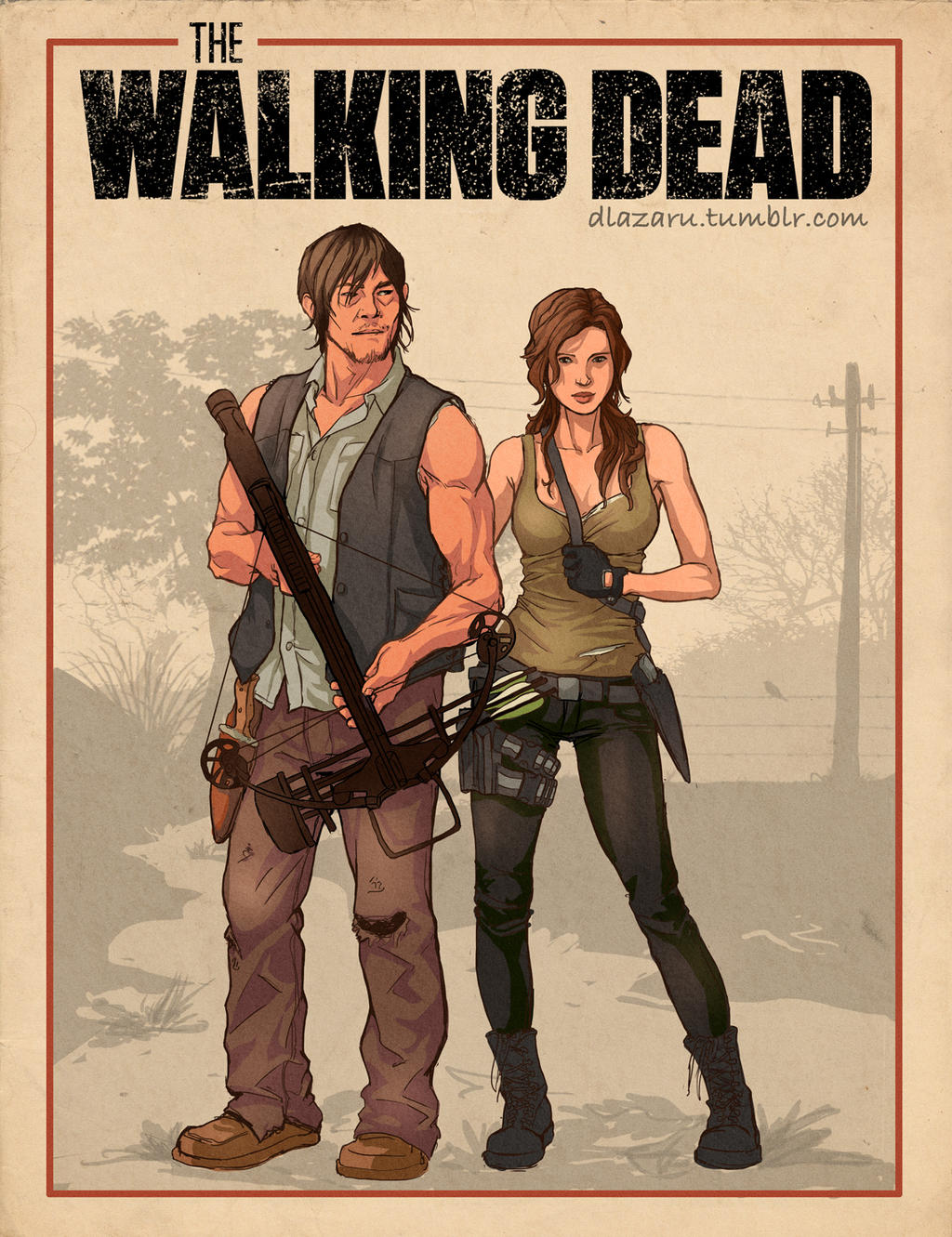 The Walking Dead Daryl and OC by dlazaru