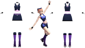 [MMD/Cham] Snakeskin Rock Outfit DL