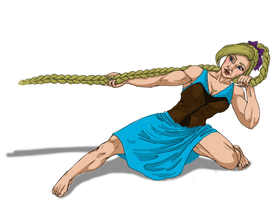 Rapunzel muscled up