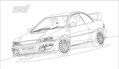 Subaru Impreza 22B STI Outline