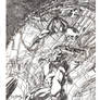 SPIDERMAN Vs. SLUDGE pencils pin up A